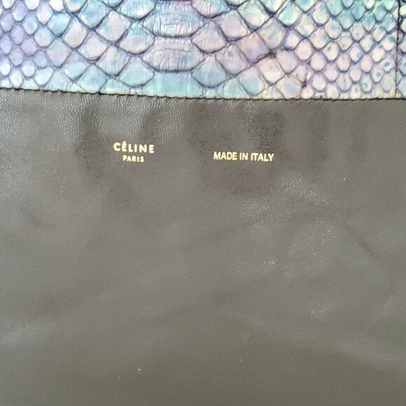 Celine cabas leather python snake skin tote XL phantom blue pink purple rainbow - Picture 2 of 15